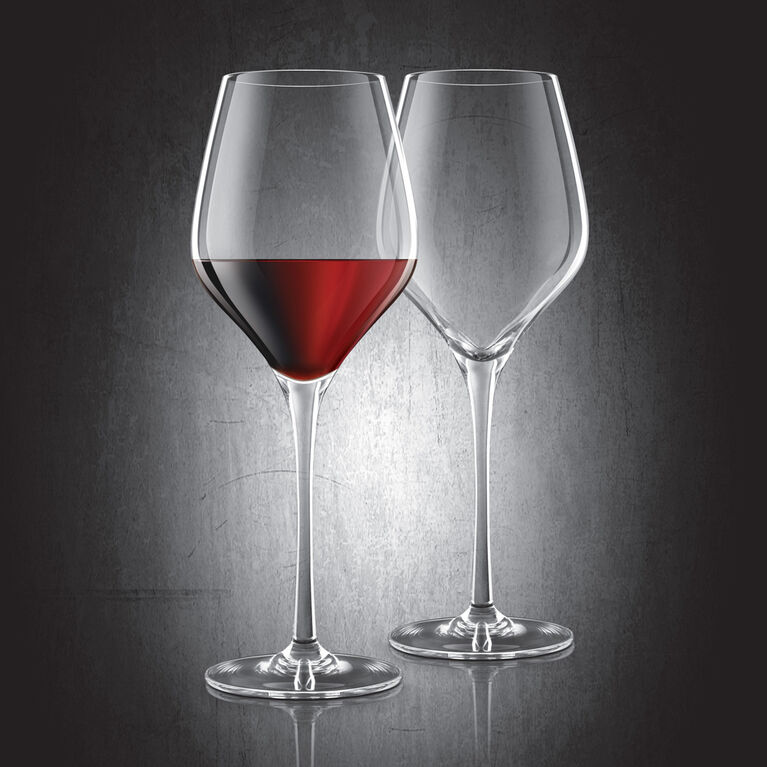 Final Touch Red Wine Lead-Free Crystal Glasses - Set of 2