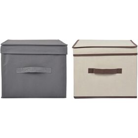 Storage Solution Medium Non Woven Storage Box with Lid, colour assortment may vary, 1 item per order