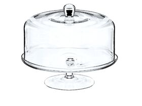 Natural Living Glass Cake Stand & Dome