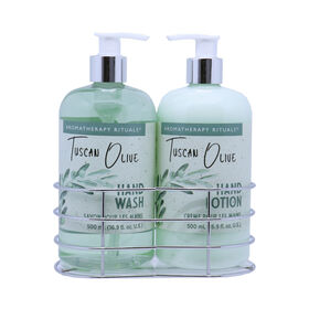 Aromatherapy 2Pc 500Ml Hand Care Caddy - Tuscan Olive