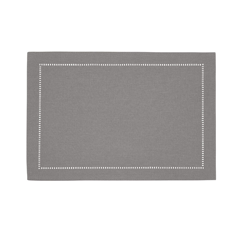 Harman Linen Look Polyester Placemat 13x19" Grey