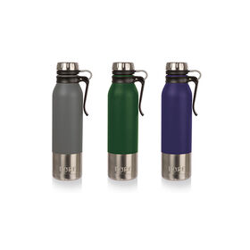 PURE Stainless Steel Thermal Insulated Water Bottle with Handle, 25 Ounces - colour may vary, selected at random, 1 per order