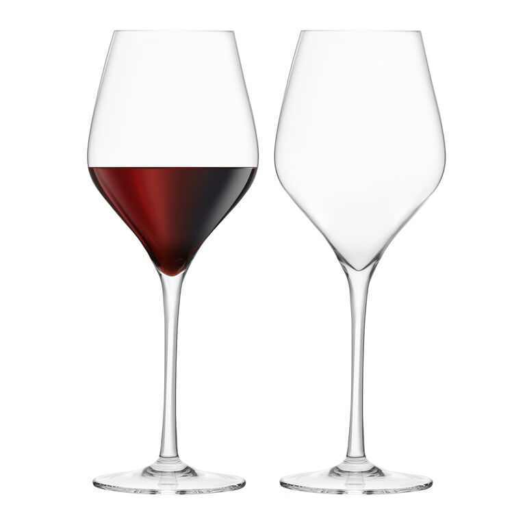 Final Touch Red Wine Lead-Free Crystal Glasses - Set of 2