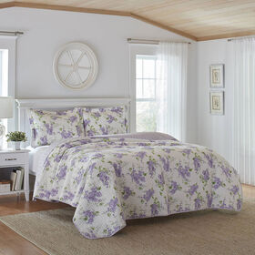 Laura Ashley Keighley 3 Pc  King Quilt Set