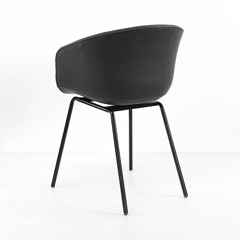 Renzo Chair Grey/Blk Blk Legs