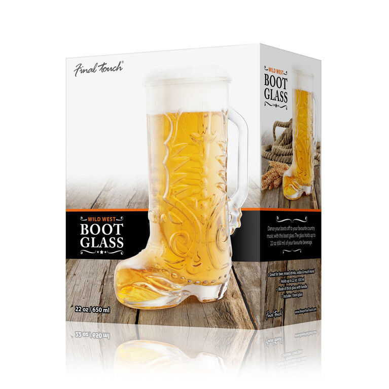 Final Touch Wild West Boot Glass