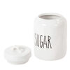 Truu Design Farmhouse Modern Ceramic Sugar Jar, 9.5"H x 4"Diameter, White