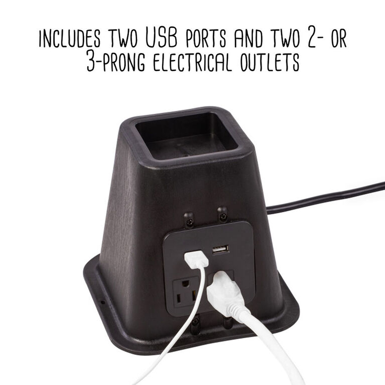 Honey Can Do 5.5In Bed Risers W/ Power & Usb Ports