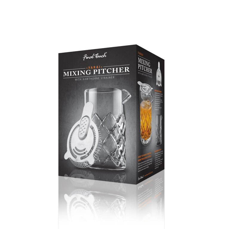 Final Touch Yarai Mixing Pitcher with Hawthorne Strainer