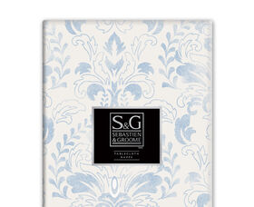 SEBASTIEN & GROOME Walburg Print Tablecloth 60"X120" Oblong  Blue
