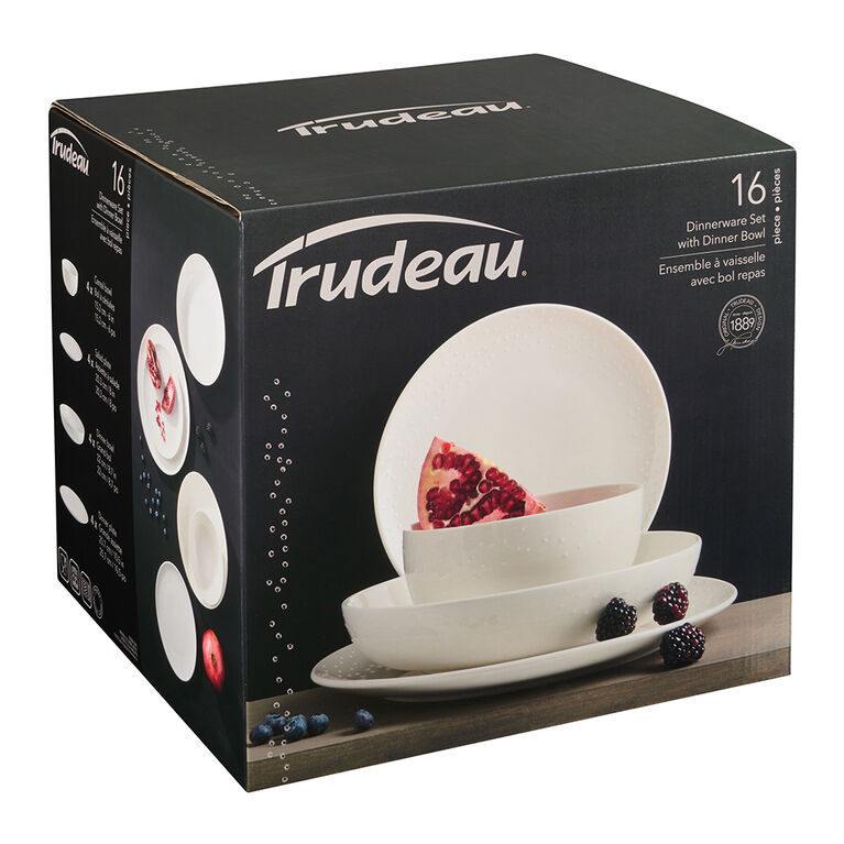 Trudeau Nico 16Pc Dinnerware Set with Bowl