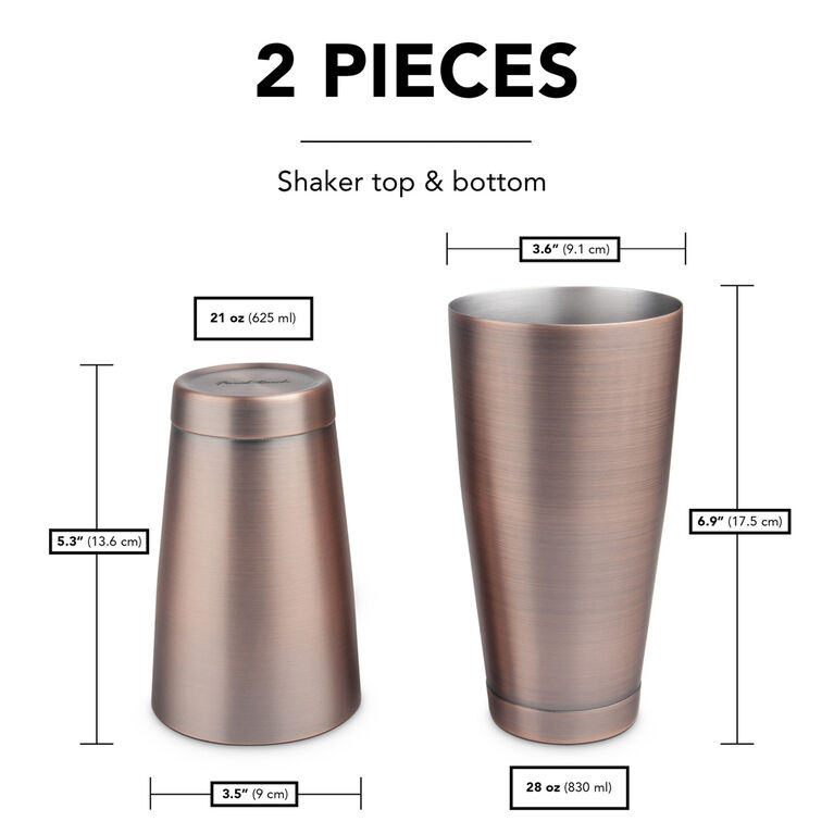 Final Touch Stainless Steel Boston Cocktail Shaker (Single Wall)