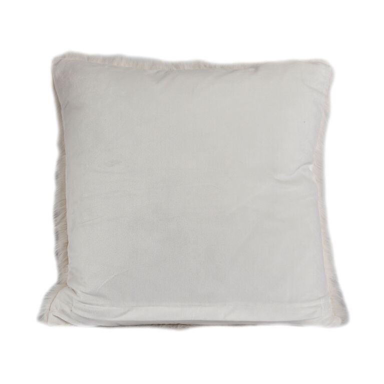 Nemcor Long Fur White 20"x 20" Cushion