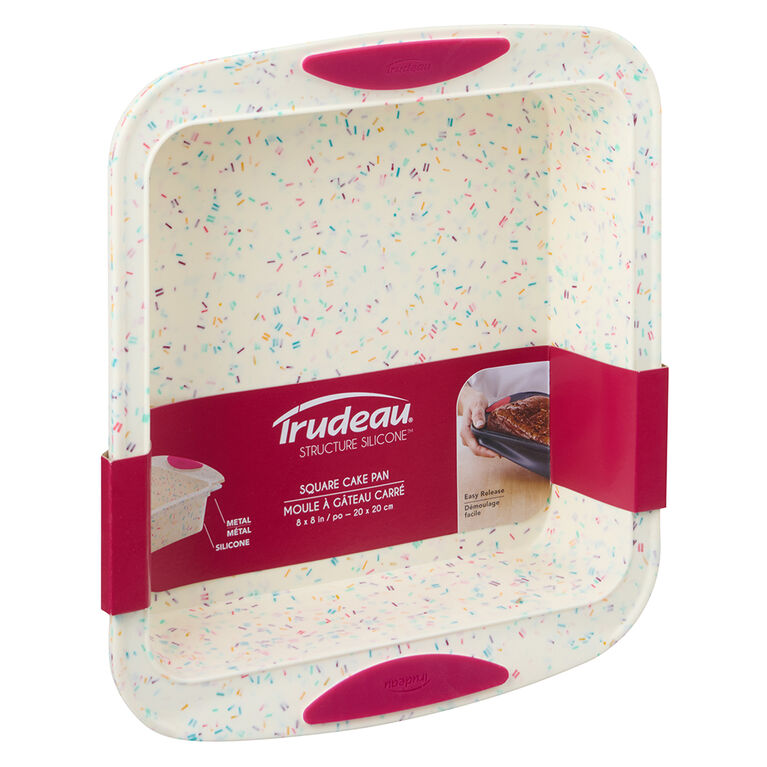 Trudeau Square Cake Pan Confetti Fuchsia 8X8"