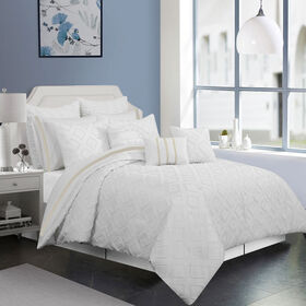 S&CO Marysa 7PC White King Comforter Set
