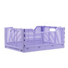 Truu Design Folding Plastic Storage Organization Crate, 16"L x 12"W x 7"H, Lilac