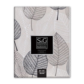 SEBASTIEN & GROOME Leaf Chic Print Tablecloth 60"X84" Oblong