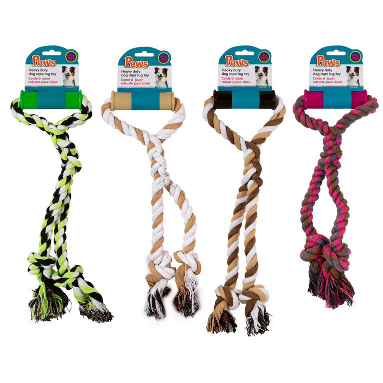 Paws Heavy Duty Rope Tug Toy for Dogs, 18.5L - colour may vary, selected  at random, 1 per order