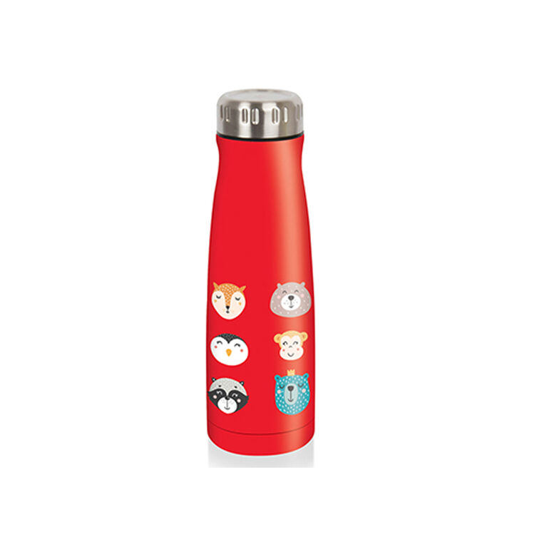 PURE Stainless Steel Insulated Animal Print Mini Water Bottle for Kids, 12 Ounces - colour may vary, selected at random, 1 per order