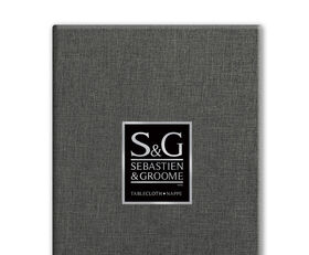 SEBASTIEN & GROOME Linen Look Tablecloth Grey 60" Square