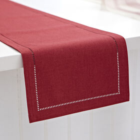 Harman Linen Look Polyester Table Runner 14x72" Red
