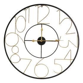 32" Black/Gold Wall Clock