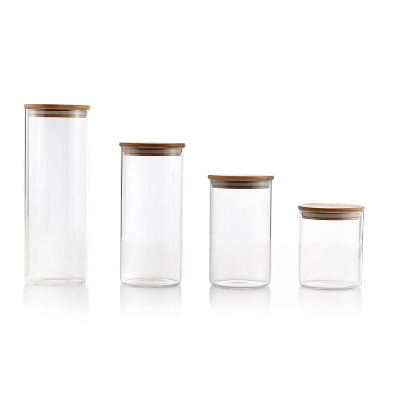 S&CO Safdie Glass Jar Bamboo Lid 1L