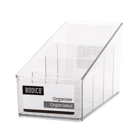 Bodico 4-Compartment Tiered Organizer, 6"L x 3"W x 3.5"H, Clear