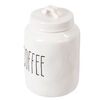 Truu Design Farmhouse Modern Ceramic  Coffee Jar, 9.5"H x 4"Diameter, White