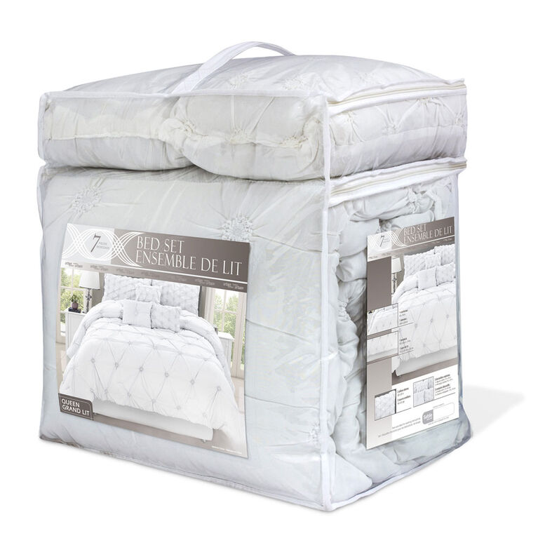 S&CO Chateau White 7PC King Comforter Set
