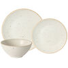 S&CO Speckle 12Pc Stoneware Cream Dinnerware Set