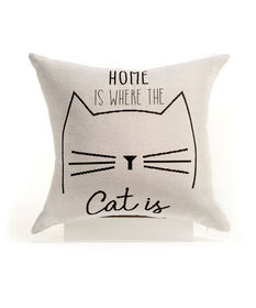 Maison Cat Sentiment White 18X18 Cushion