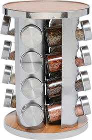 JS Gourmet 16Pc Spice Rack  Stainless Steel