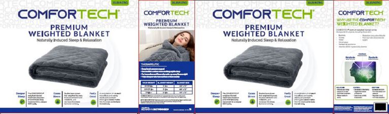 Comfortech Weighted Blanket Grey 12LB