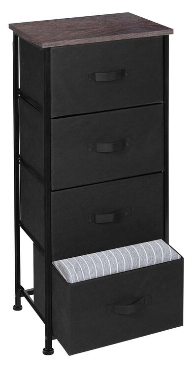 Storage Solution Black 4-Drawer Storage Tower