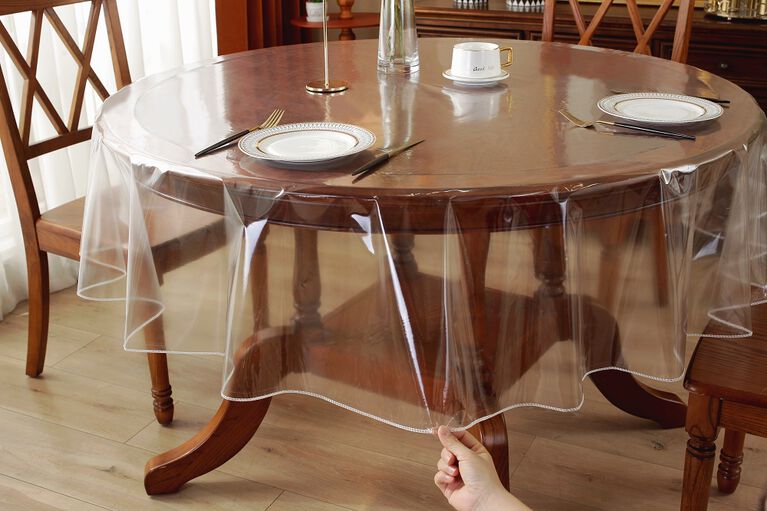 Fresh Home 70" Round 3.6 Gauge Clear PVC Tablecloth Protector