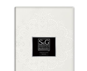 SEBASTIEN & GROOME Lace Medallions Tablecloth Snow 70"X88" Oblong