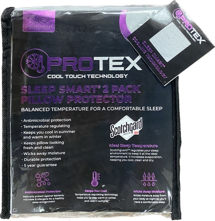 Protex Cooling 2 Pack Pillow Protector Queen